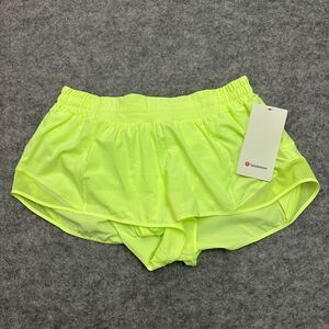 New Lululemon Size 12 Hotty Hot Low Rise LR Lined Short 2.5" FZAP Faded Zap Neon